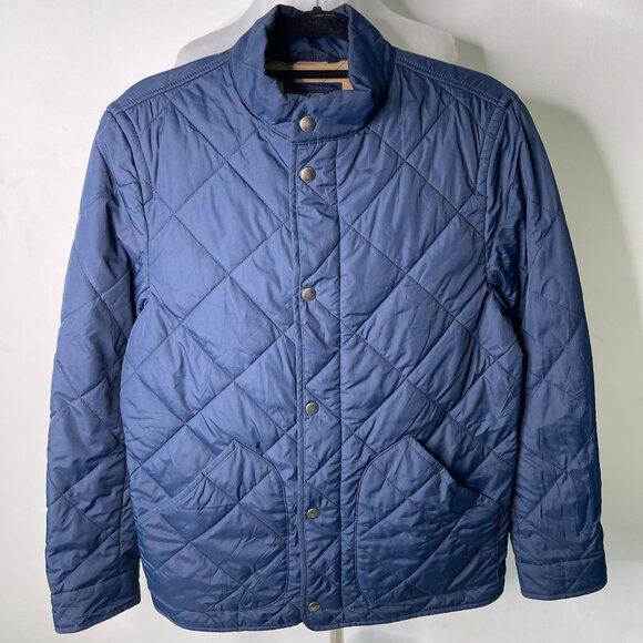 J. Crew #AQ399 Men's Navy Blue Walker Quilted Cotton Jacket Size Small - Picture 1 of 10